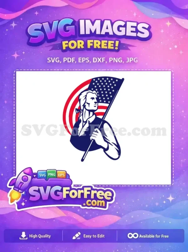 Free Patriotic Man Free American Flag Sport Logos Free SVG