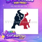 Free Two-Tone Bull Free Houston Texans Logo Free SVG - Instant Download