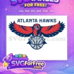 Free Red Blue Wings Free Basketball Claws Atlanta Hawks Free SVG - Instant Download