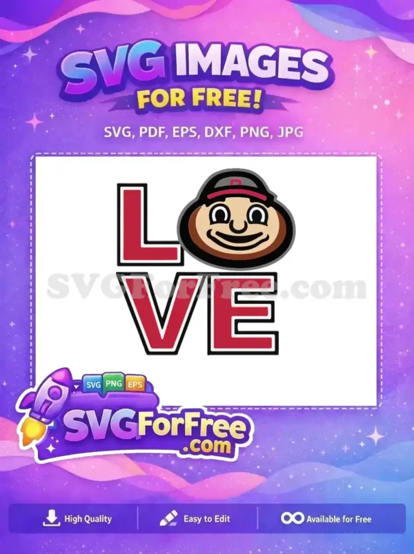 Free Scarlet Letters Free Brutus Buckeye Ohio Love Free SVG Free Scarlet Letters Free Brutus Buckeye Ohio Love Free SVG