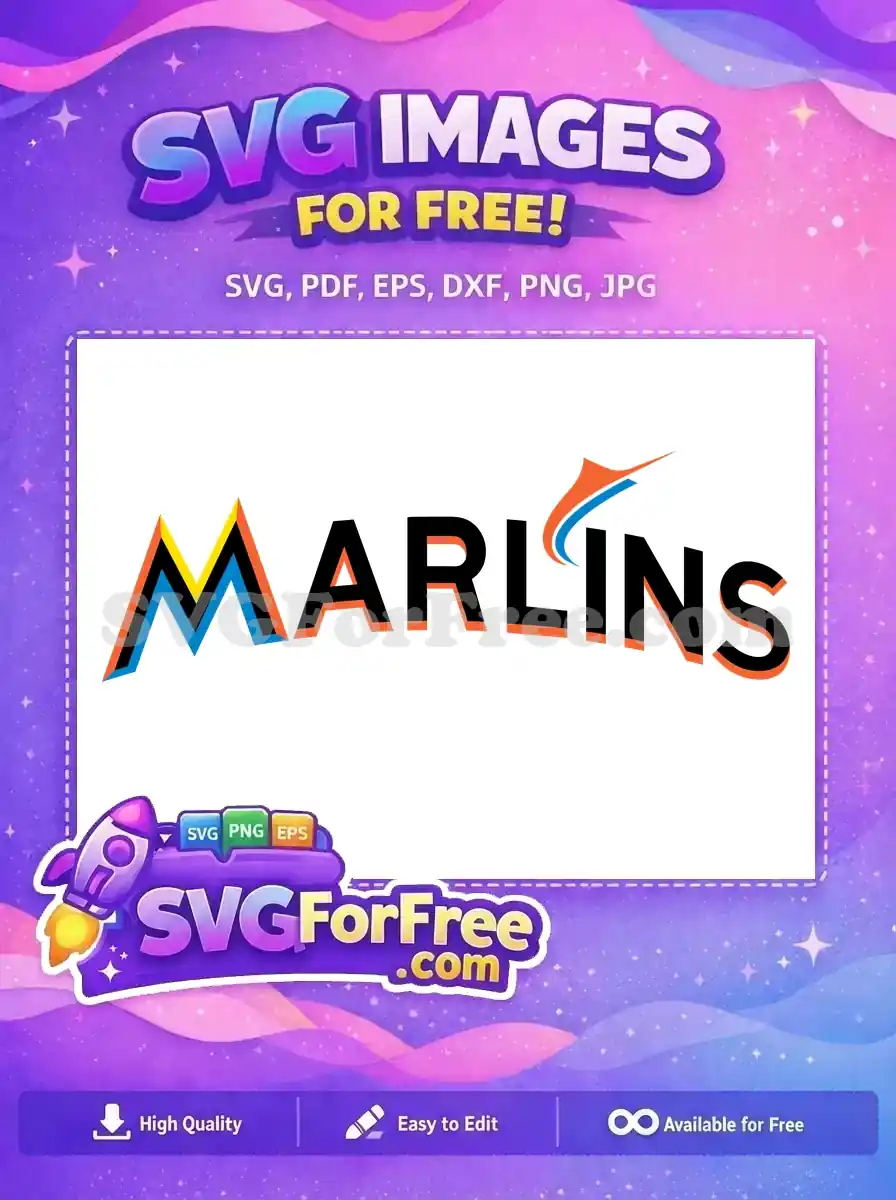 Free Colorful Geometric Marlins Free Sport Logos Free SVG