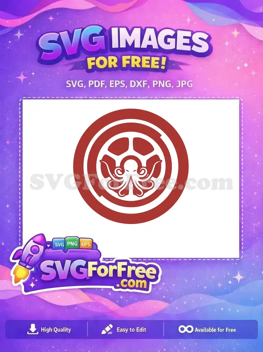 Free Dark Red Octopus Free Sport Logos Emblem Free SVG