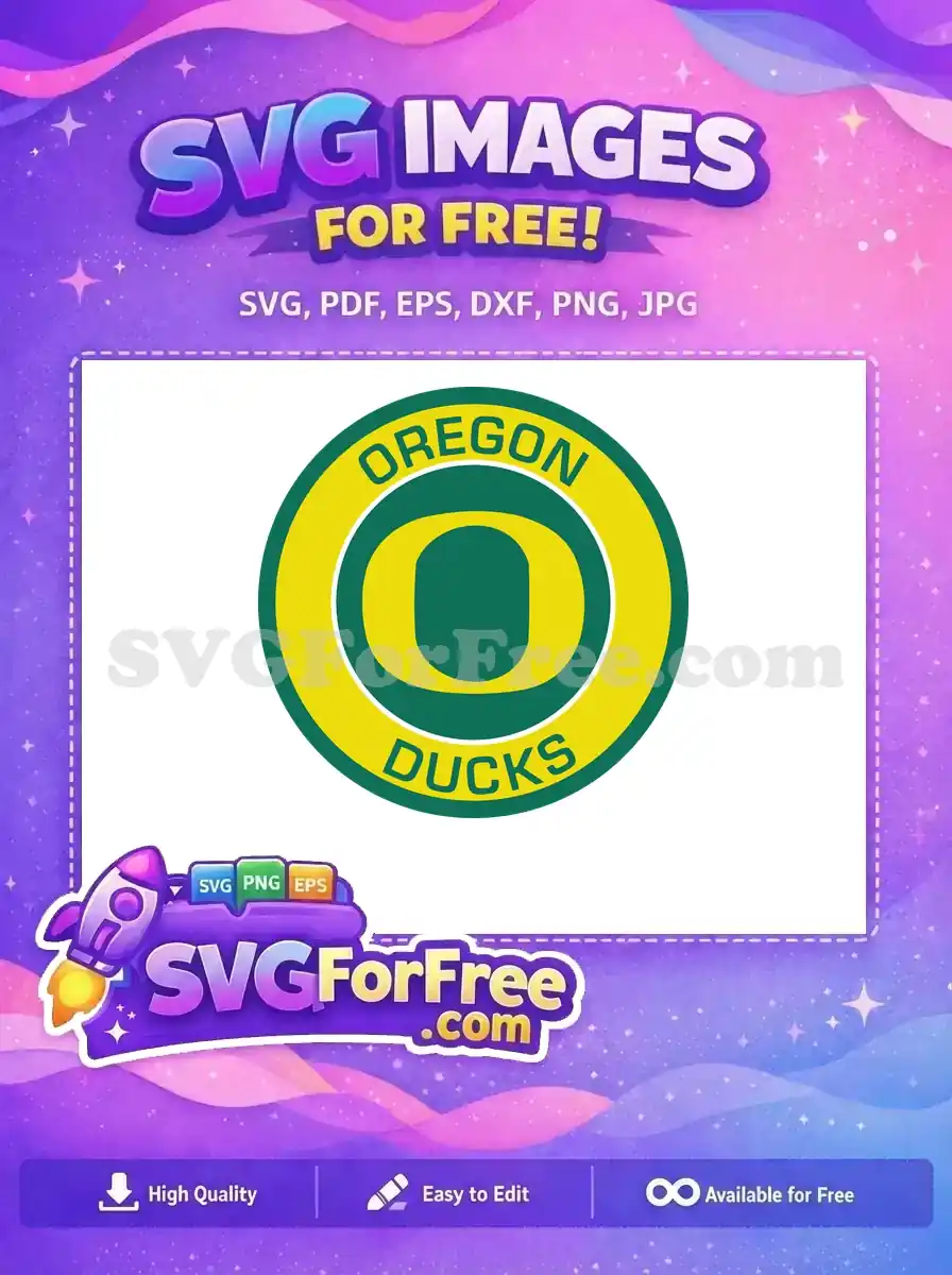 Free Oregon Ducks Yellow Green Circle Free Sport Logos Free SVG