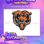Free Roaring Bear Free Orange Navy Chicago Free SVG - Instant Download