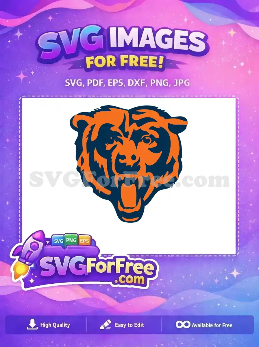 Free Roaring Bear Free Orange Navy Chicago Free SVG