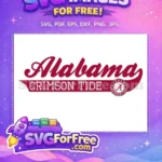Free Crimson Tide Script Free Alabama Logo Sport Free SVG - Instant Download