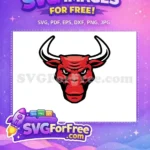 Free Fierce Red Bull Free Sport Logos Mascot Free SVG - Instant Download