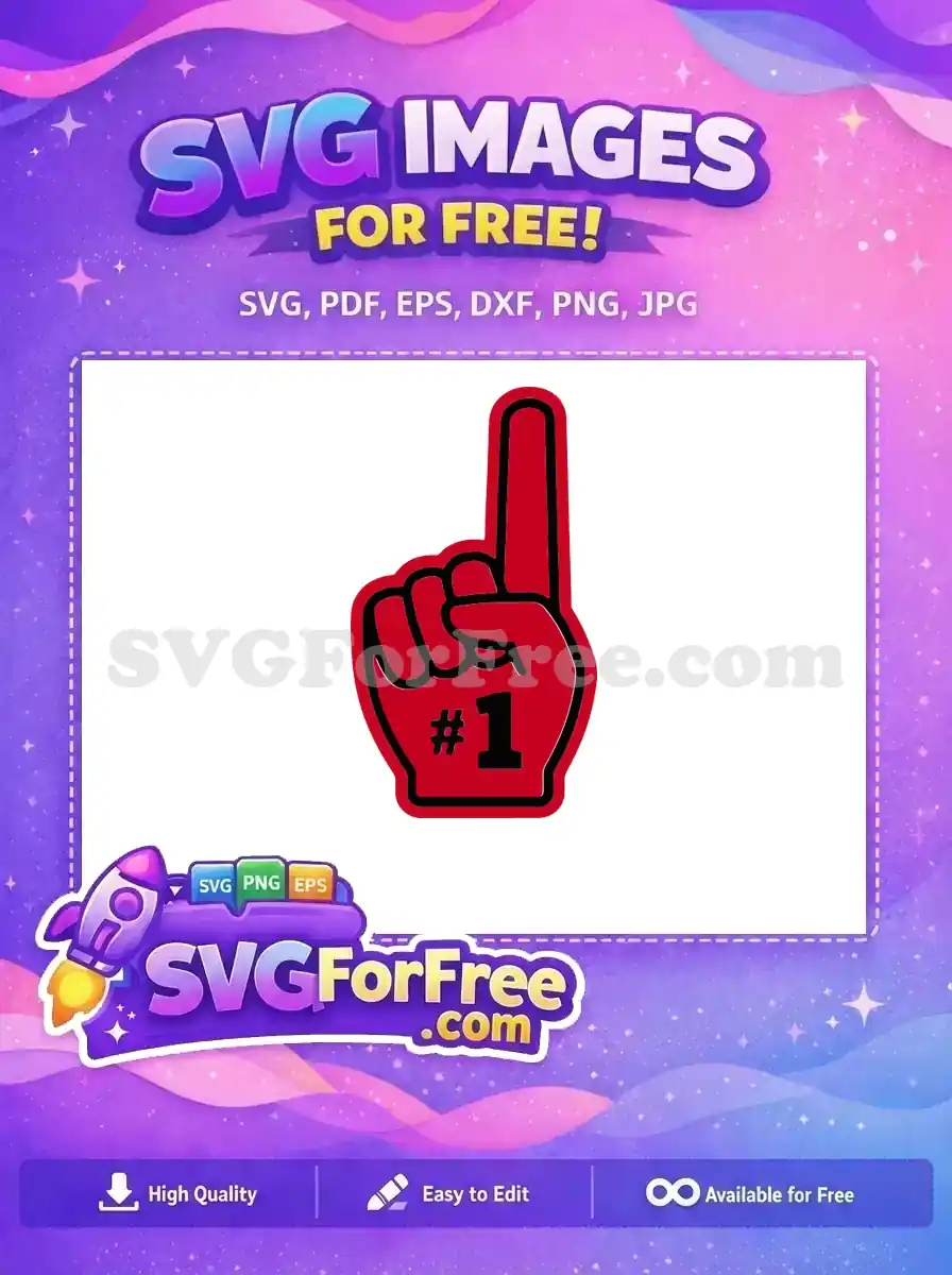 Free Red Foam Finger Free Number One Sport Free SVG 1