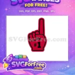 Free Red Foam Finger Free Number One Sport Free SVG 2 - Instant Download