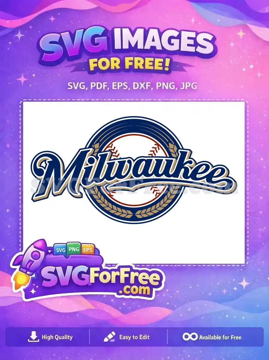 Free Blue Milwaukee Baseball Free Sport Logos Free SVG