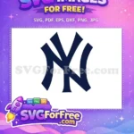 Free Dark Navy Blue Logo Free Interlocking NY New York Yankees Free SVG - Instant Download