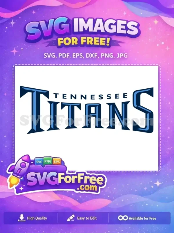 Free Tennessee Titans Wordmark Free 3D Lettering Effect NFL Free SVG