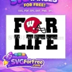 Free Wisconsin Helmet Free Badger For Life Sport Free SVG - Instant Download