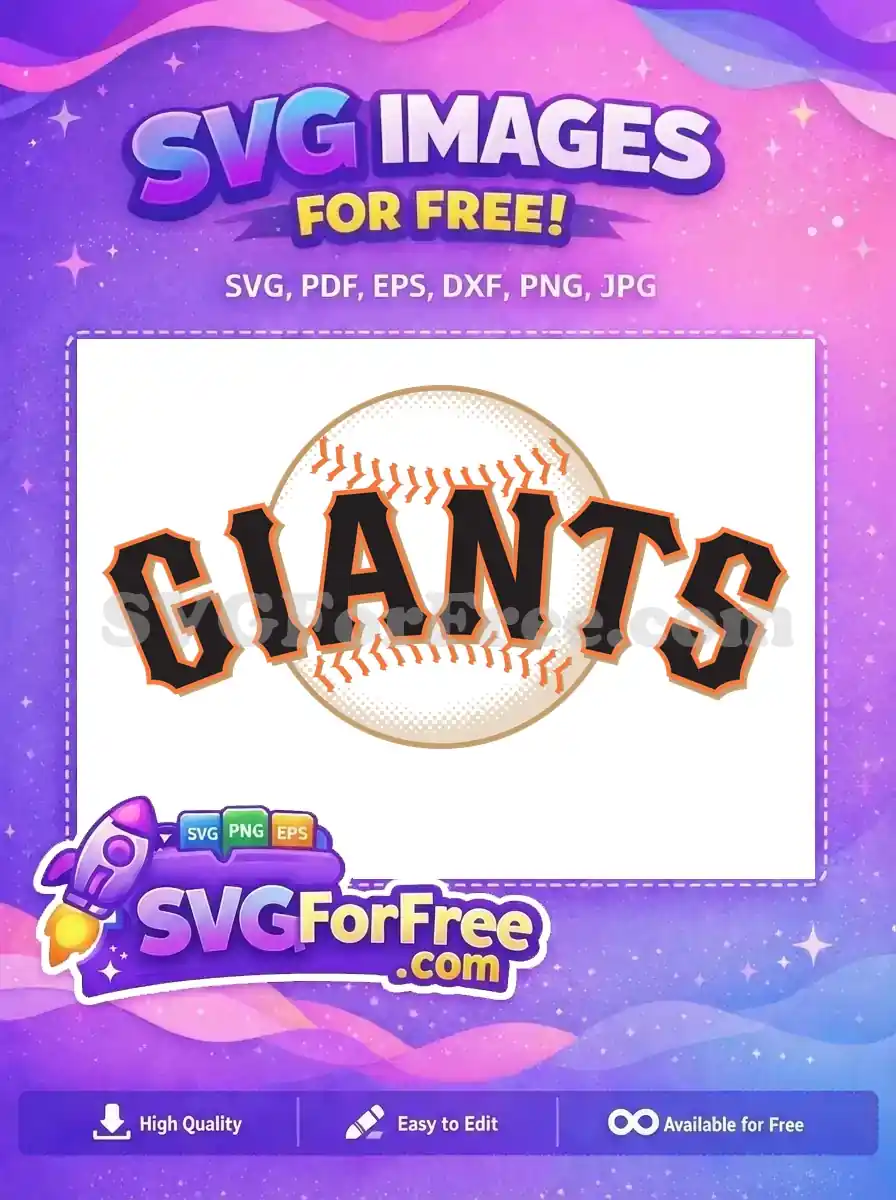 Free Giants Black Orange Logo Free Baseball Stitches Design Free SVG