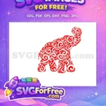 Free Ornate Red Elephant Free Sport Logos Red Design Free SVG - Instant Download