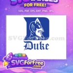 Free Duke Blue Devil Mascot Free Blue and White Logo Duke University Sports Free SVG - Instant Download