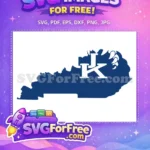 Free Kentucky Wildcats Map Free Blue and White Sport Free SVG - Instant Download