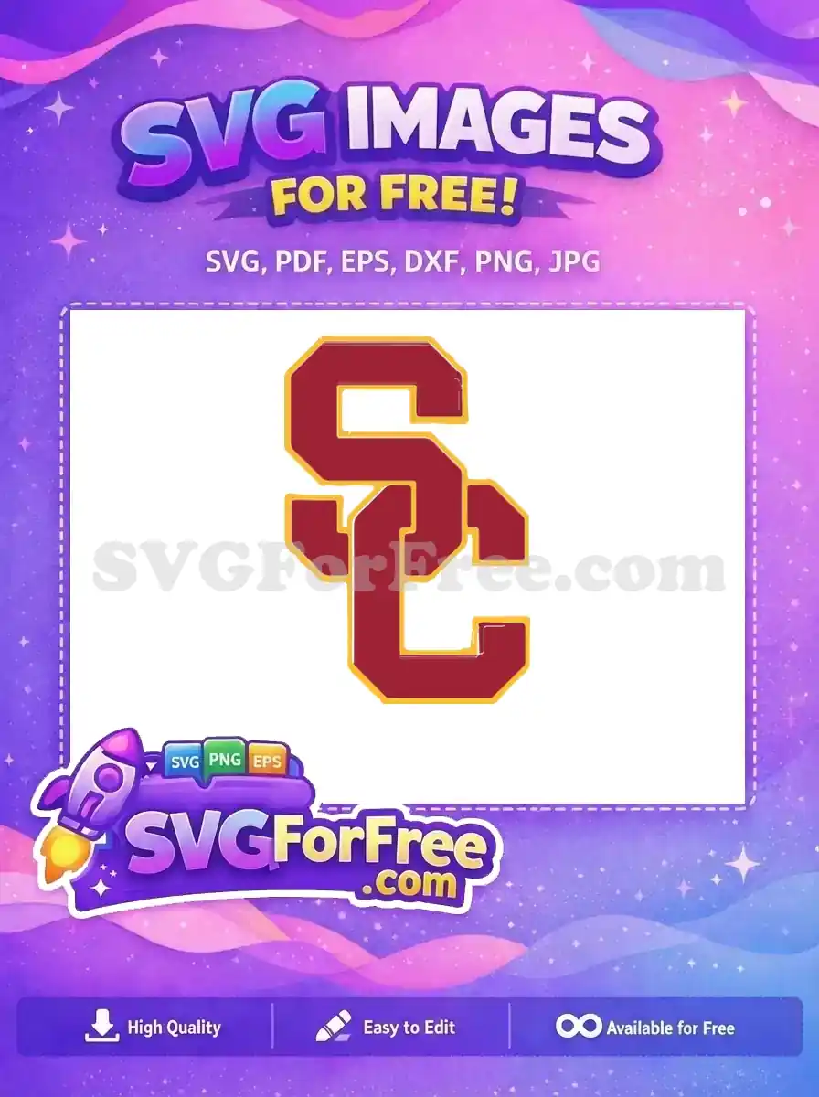 Free USC Trojans Free Gold Outline Sport Logos Free SVG