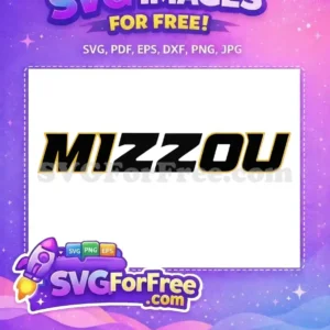 Free Black Gold Outline Mizzou Logo Free University Free SVG