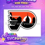 Free Black Skyline Free Orange Backdrop Philadelphia Flyers Free SVG - Instant Download