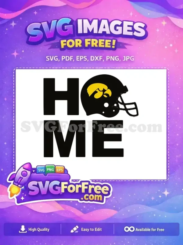 Free Iowa Helmet Free Black and Gold Home Free SVG