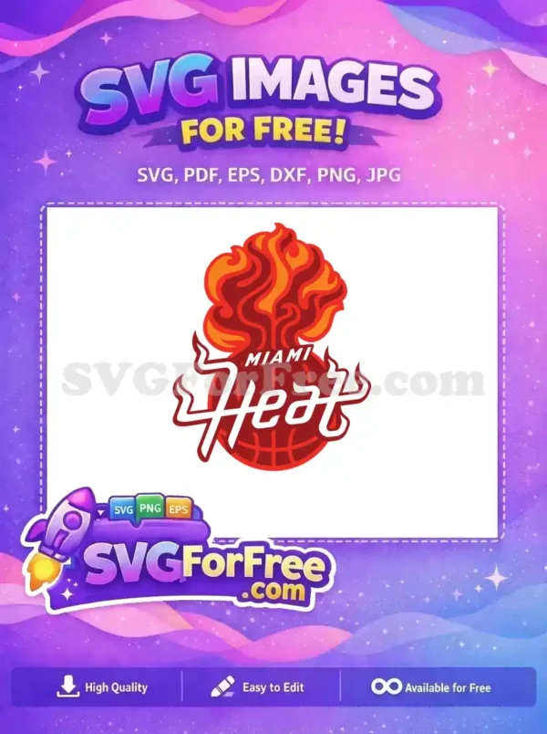 Free Flaming Basketball Free Miami Heat Sport Free SVG
