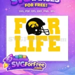 Free Iowa For Life Helmet Free Yellow Letters Sport Free SVG - Instant Download