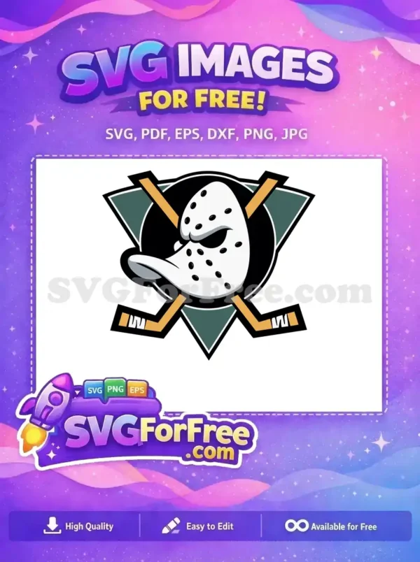 Free Angry Mask Free Crossed Sticks Mighty Ducks Free SVG