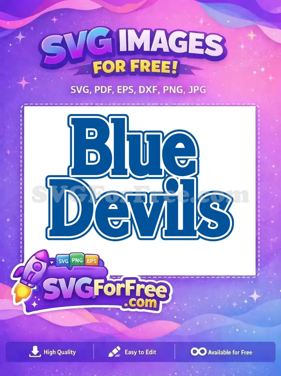 Free Royal Blue Devils Free Team Logo Sport Free SVG