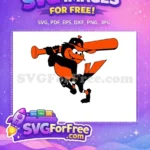 Free Orange Baseball Bat Free Baltimore Orioles Sport Free SVG - Instant Download