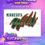 Free Minnesota Wild Green Free Gold Outline Hockey Free SVG - Instant Download