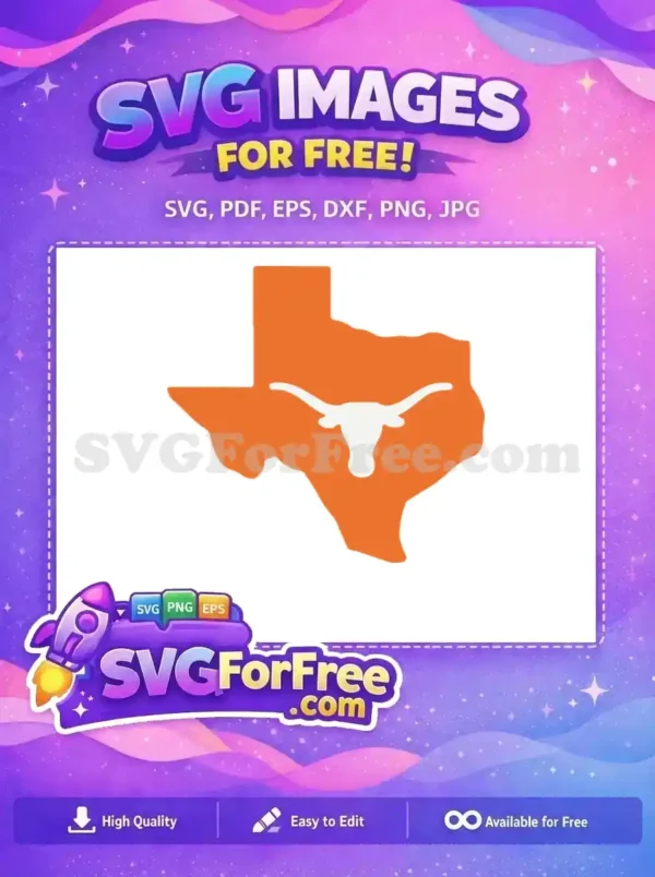 Free Texas Map Free Longhorn Silhouette Sport Free SVG