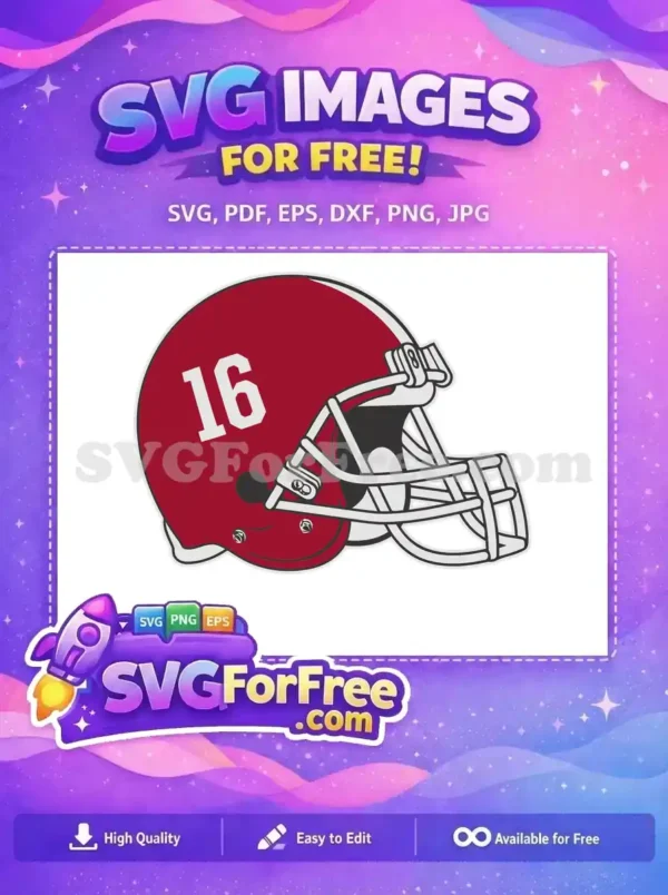 Free Burgundy Helmet Number 16 Free Sport Logos Free SVG Free Burgundy Helmet Number 16 Free Sport Logos Free SVG