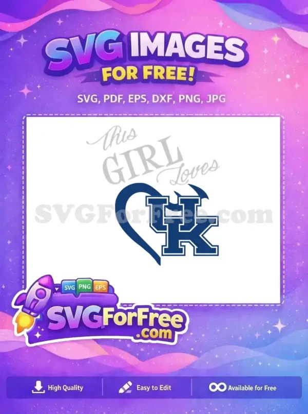 Free Blue Heart Kentucky Free Loves Girl Sport Free SVG