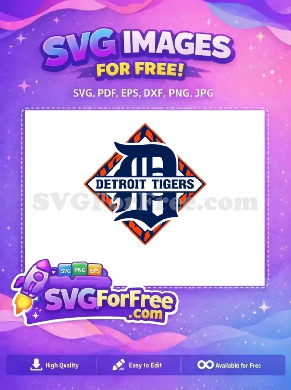 Free Navy Detroit Free Tigers Orange Diamond Sport Free SVG