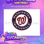 Free Washington Nationals Logo Free Red and Blue Colors Free SVG - Instant Download