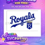 Free Blue Royals Script Free Crown KC Logo Free SVG - Instant Download