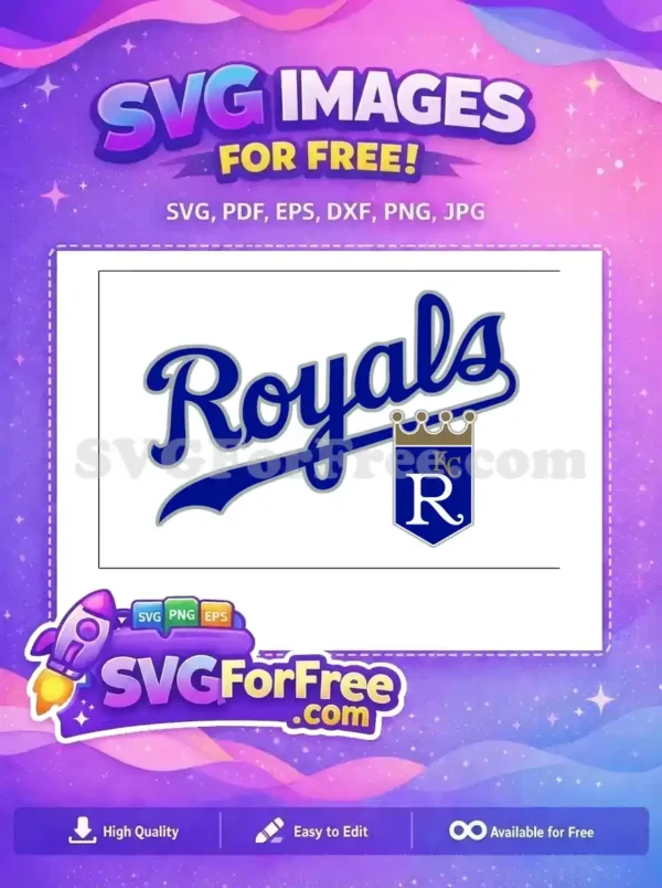Free Blue Royals Script Free Crown KC Logo Free SVG Free Blue Royals Script Free Crown KC Logo Free SVG