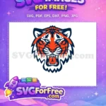 Free Orange Tiger Roaring Free Fangs Sport Free SVG - Instant Download