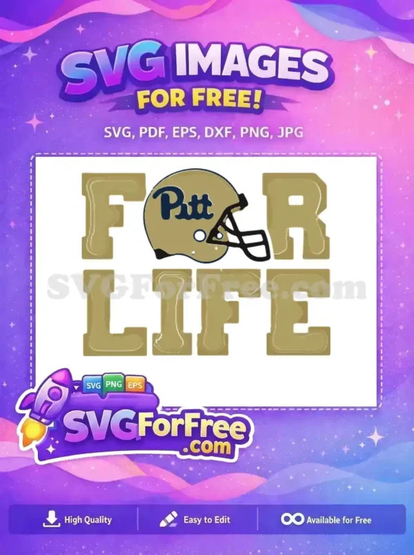 Free Pitt Helmet Free Football Gold For Life Free SVG