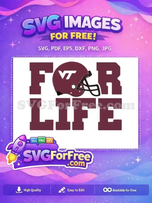 Free Maroon Helmet Free College Letters For Life Free SVG
