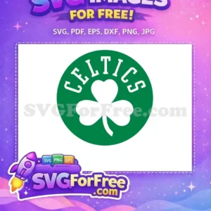 Free Boston Celtics Green Logo Free White Shamrock Emblem Free SVG