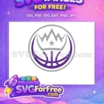 Free Gray Crown Free Purple Basketball Sport Logos Free SVG - Instant Download