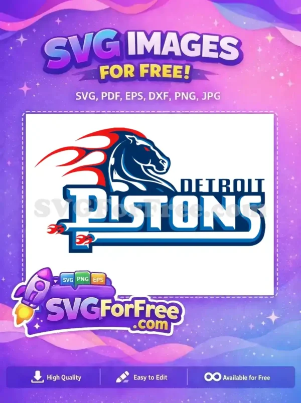 Free Detroit Pistons Flames Free Sport Logos Free SVG