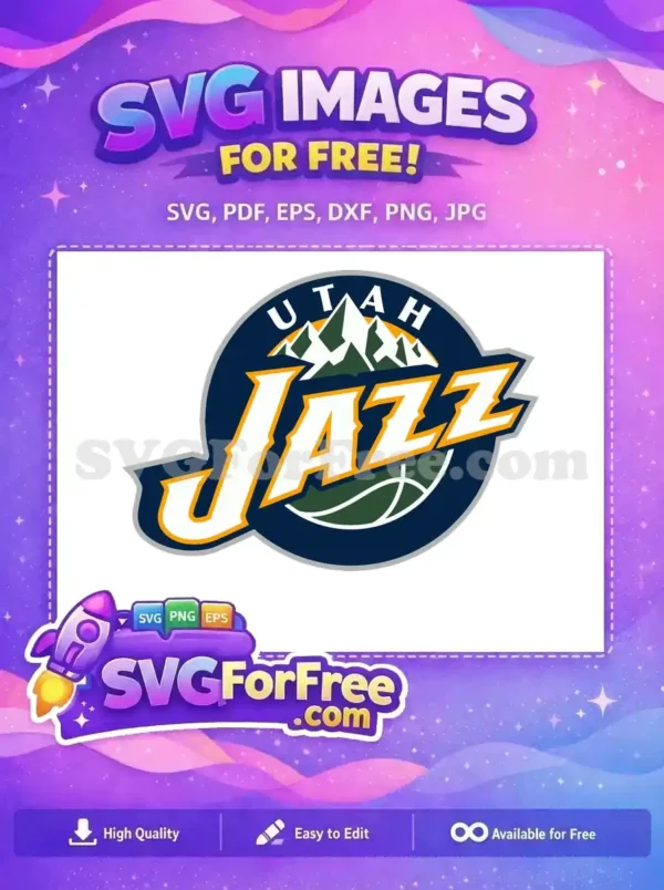 Free Utah Jazz Logo Free Mountains Basketball Sport Free SVG