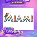 Free Orange Marlin Free Blue Miami Sport Free SVG - Instant Download