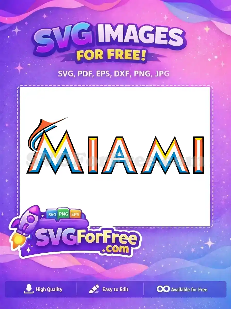 Free Orange Marlin Free Blue Miami Sport Free SVG