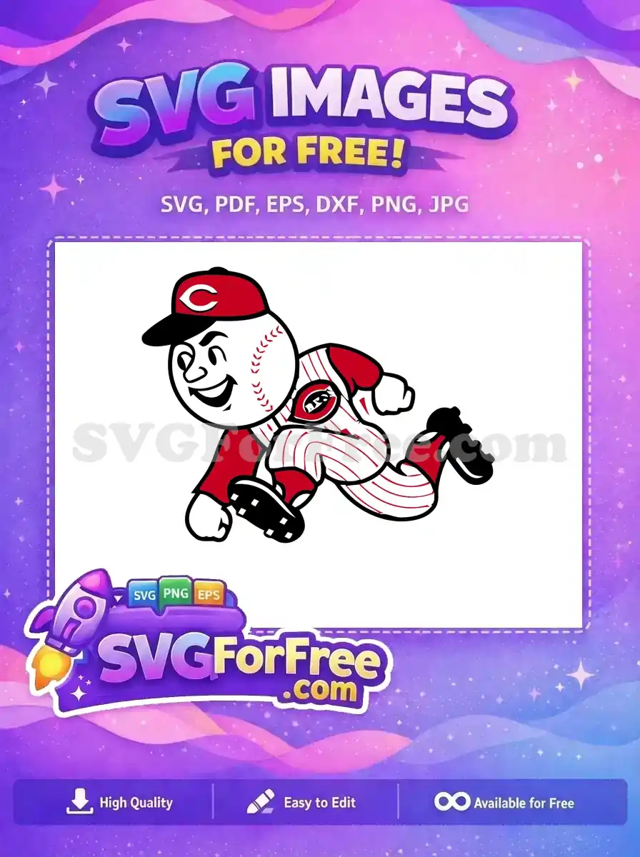 Free Red C Cap Free Running Baseball Reds Free SVG