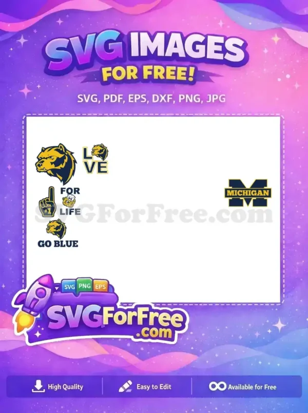 Free Mascot Blue Bear Free Love Life Michigan Free SVG