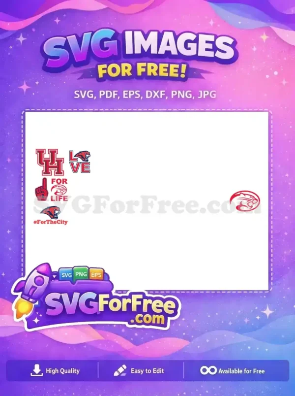 Free Red Cougars Free UH Cougars Houston Free SVG